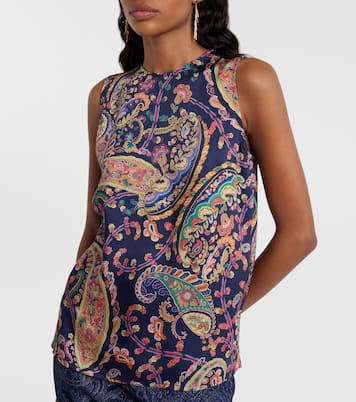 세미 시어 자카드 블라우스 | Etro