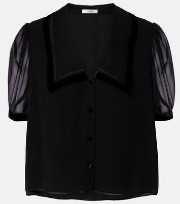 Blusa Sailor de seda con terciopelo  | Frame