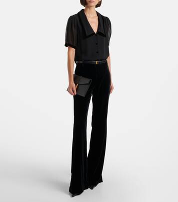 Blusa Sailor de seda con terciopelo  | Frame