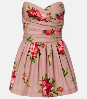 Floral strapless cotton minidress | Dolce&Gabbana