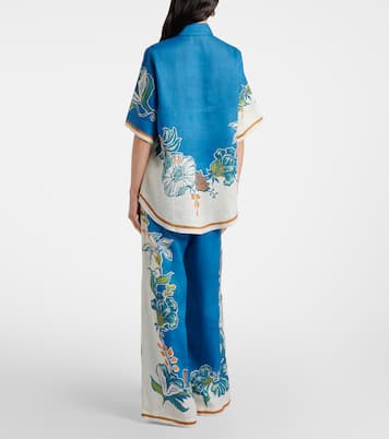 Luda floral linen palazzo pants | Alémais