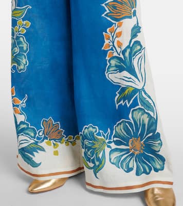 Luda floral linen palazzo pants | Alémais