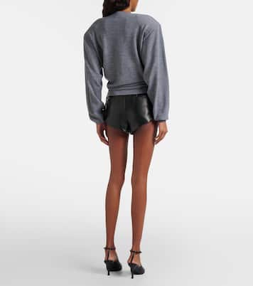 Shorts de piel de tiro alto con cinturón | Magda Butrym