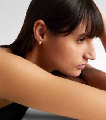 14kt gold huggie earrings with diamonds | Stone and Strand