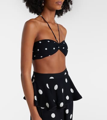 Polka-dot bandeau bikini top | Adriana Degreas