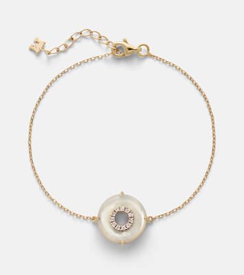 Bracciale in oro 14kt (585/1000) con diamanti e perle | Mateo