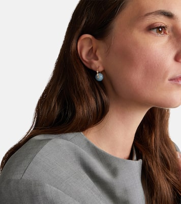 Ohrringe aus 14kt Gelbgold (585/1000) mit Diamanten und Aquamarin | Sydney Evan