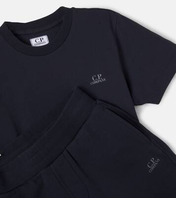 Logo cotton jersey T-shirt and shorts set | C.P. Company Kids