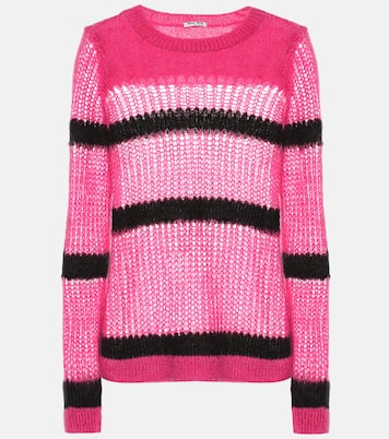 Pullover a righe in mohair | Miu Miu