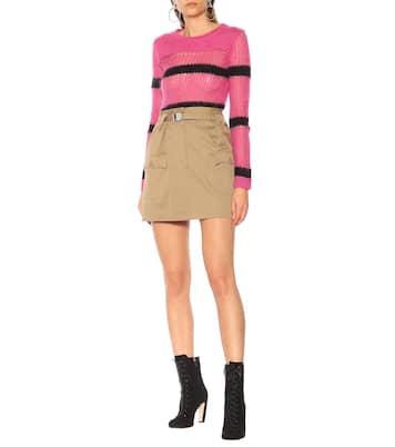 Pullover a righe in mohair | Miu Miu