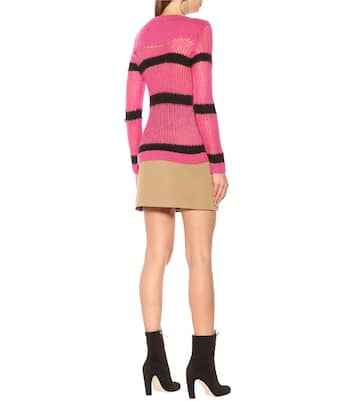 Pullover a righe in mohair | Miu Miu