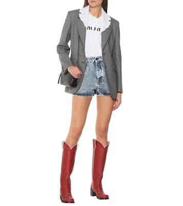 Leather knee-high boots | Miu Miu