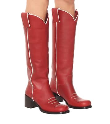Leather knee-high boots | Miu Miu