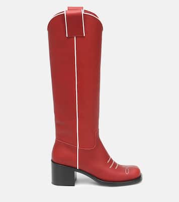 Leather knee-high boots | Miu Miu