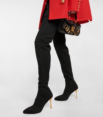 Moneta knit over-the-knee boots | Balmain