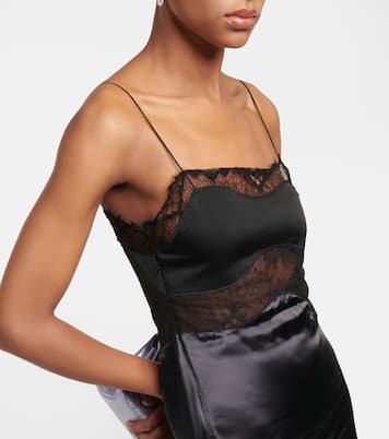 Robe en satin à dentelle | Victoria Beckham