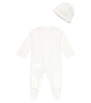 Bébé – Ensemble grenouillère, chapeau et bavoir | Balmain Kids