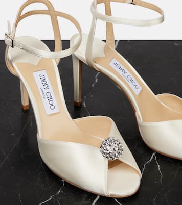 Sandales Sacora 85 en satin à ornements | Jimmy Choo