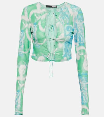 Bedrucktes Cropped-Top aus Mesh | Rotate