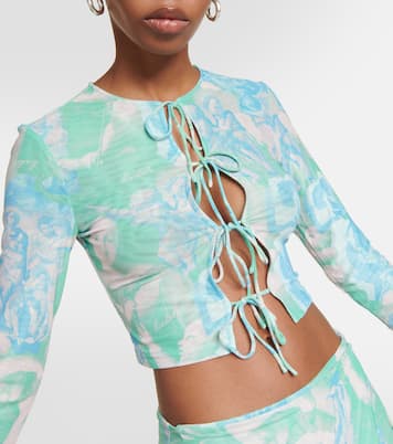 Bedrucktes Cropped-Top aus Mesh | Rotate