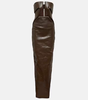 Strapless coated denim gown | Rick Owens