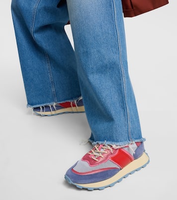 Suede and leather-trimmed sneakers | Tod's