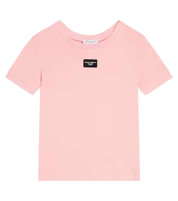 T-shirt in jersey di cotone con logo | Dolce&Gabbana Kids