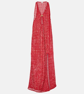 Cutout mesh maxi dress | Ganni