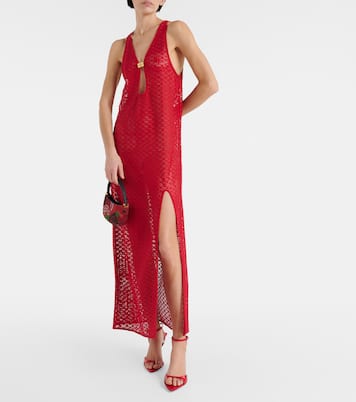 Cutout mesh maxi dress | Ganni