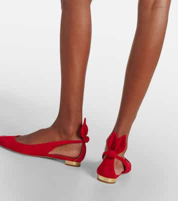 Bow Tie suede ballet flats | Aquazzura