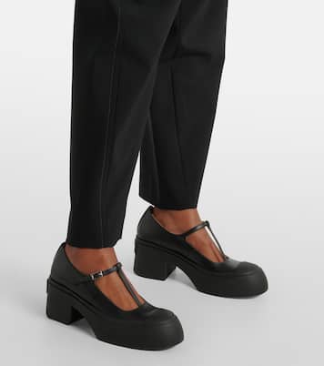 Salones Mary Jane Pablo de piel con logo | Marni