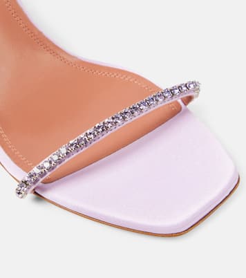 Mules Gilda 70 en satin à ornements | Amina Muaddi