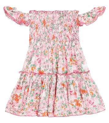 Robe Aurora rayée en coton à fleurs | Poupette St Barth Kids