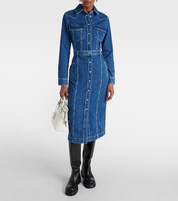 Denim midi dress | 7 For All Mankind