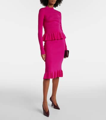 Minifalda de mezcla de lana con volantes | Nina Ricci