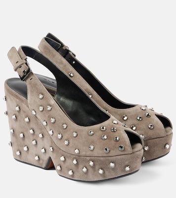 Pumps peep-toe Davina in suede | Clergerie