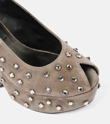 Pumps peep-toe Davina in suede | Clergerie