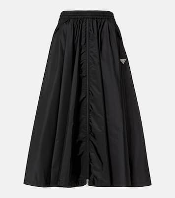 Falda midi de Re-Nylon con logo | Prada
