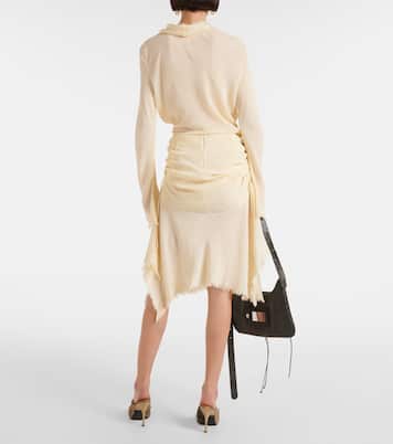 Falda midi drapeada de crepé | Acne Studios