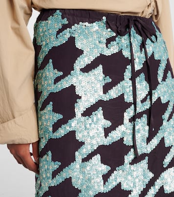Jupe midi en soie à sequins | Dries Van Noten