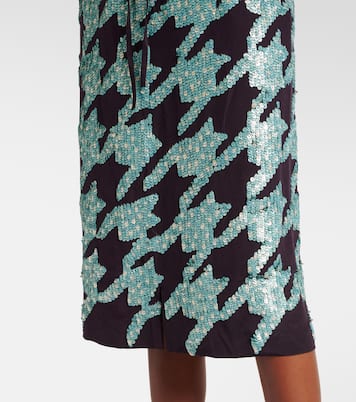 Jupe midi en soie à sequins | Dries Van Noten