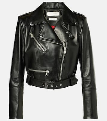 Cropped-Bikerjacke aus Leder | McQueen