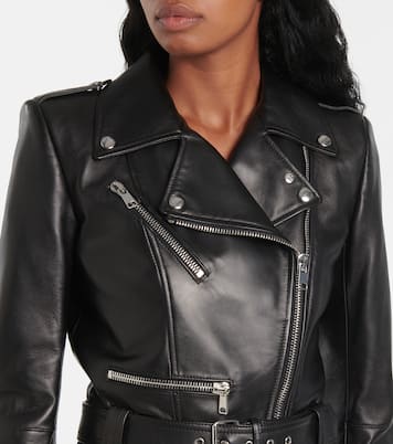 Cropped-Bikerjacke aus Leder | McQueen