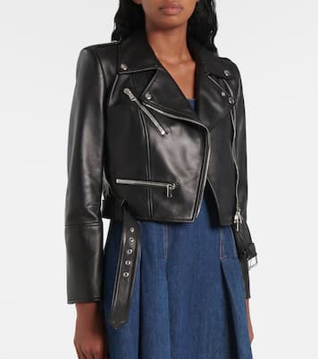Cropped-Bikerjacke aus Leder | McQueen
