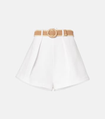 Shorts Acacia Tuck in cotone a vita alta | Zimmermann