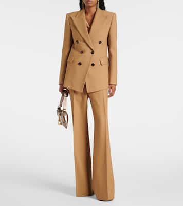 Pantaloni flared in lana grain de poudre | Chloé