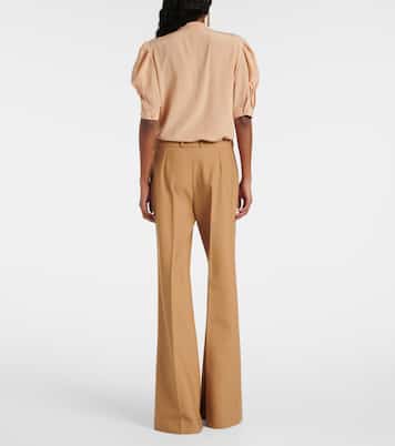 Pantaloni flared in lana grain de poudre | Chloé