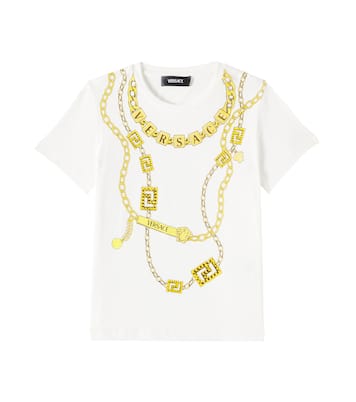 Camiseta de jersey de algodón estampada | Versace Kids