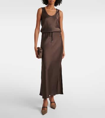 Maxikleid aus Satin | Brunello Cucinelli