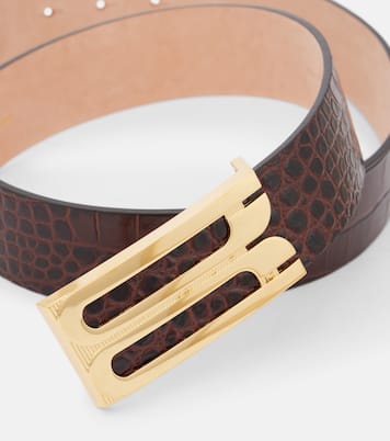 Jumbo Frame croc-effect leather belt | Victoria Beckham